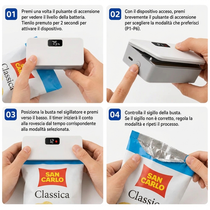 SalvaGusto™ -  Mini sigillatrice per sacchetti